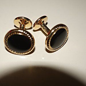 black and gold cufflinks